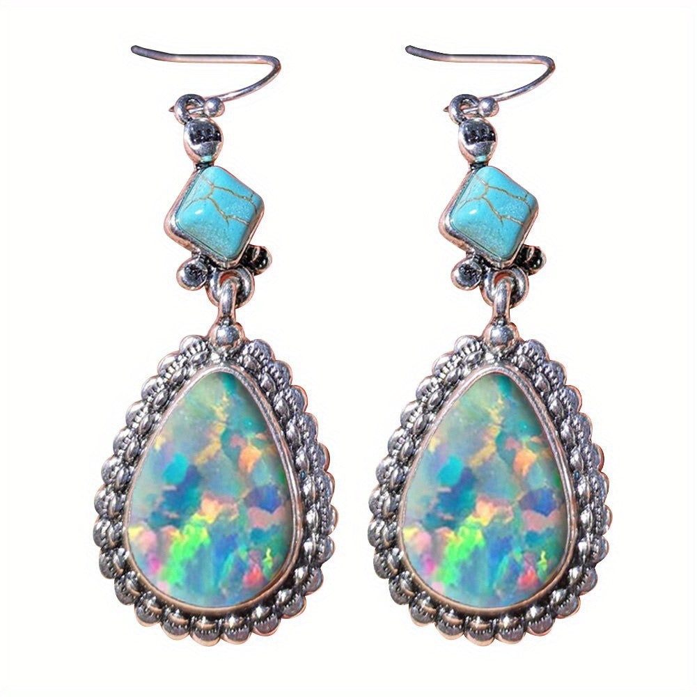 Turquoise Opal Drop Earrings