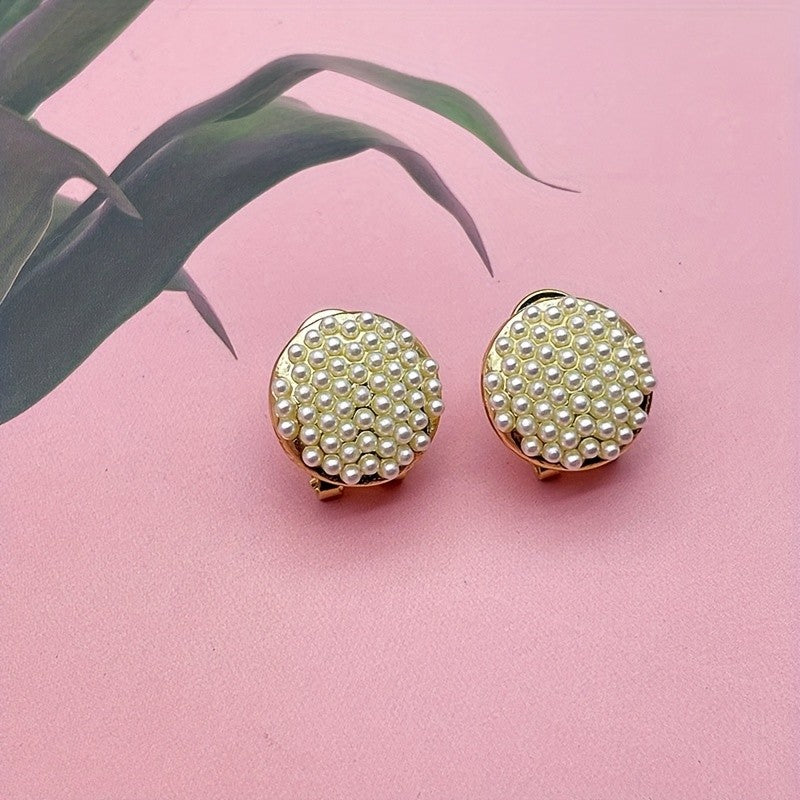 Imitation Pearl Sphere Earrings