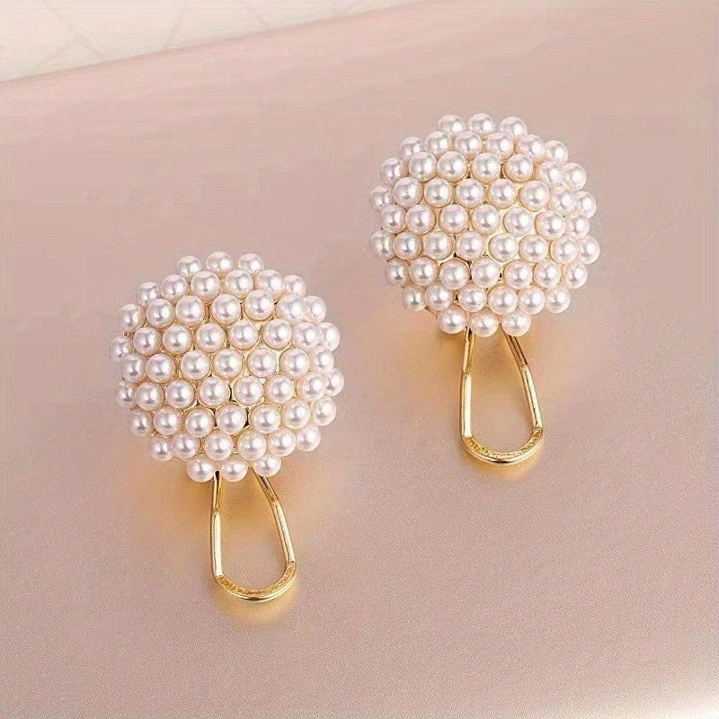Imitation Pearl Sphere Earrings