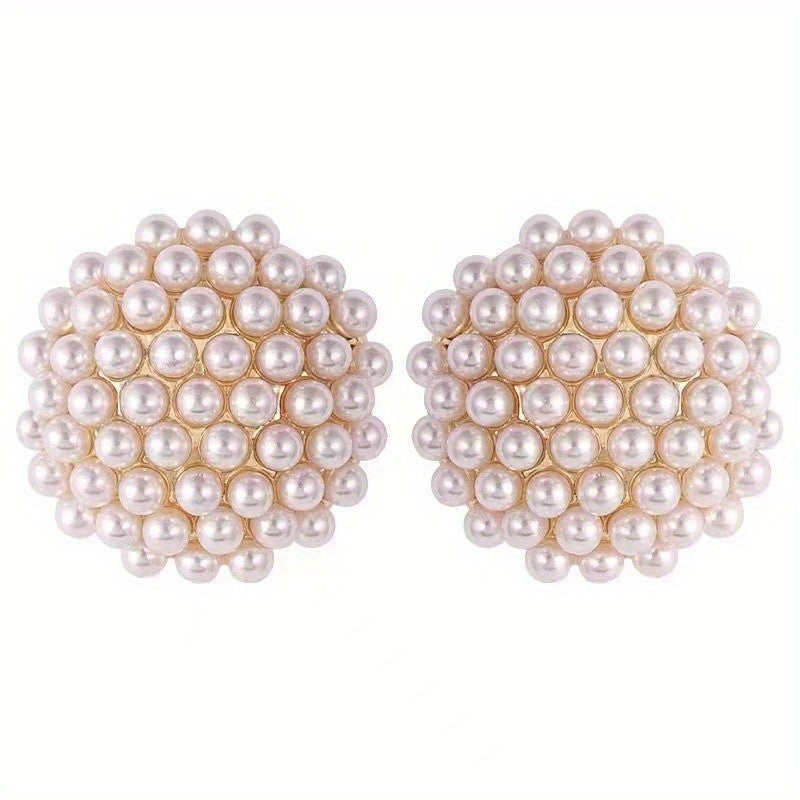 Imitation Pearl Sphere Earrings
