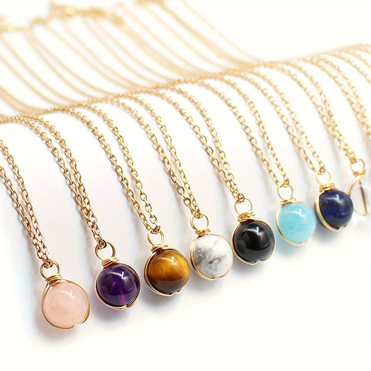 Natural Stone Sphere Necklace
