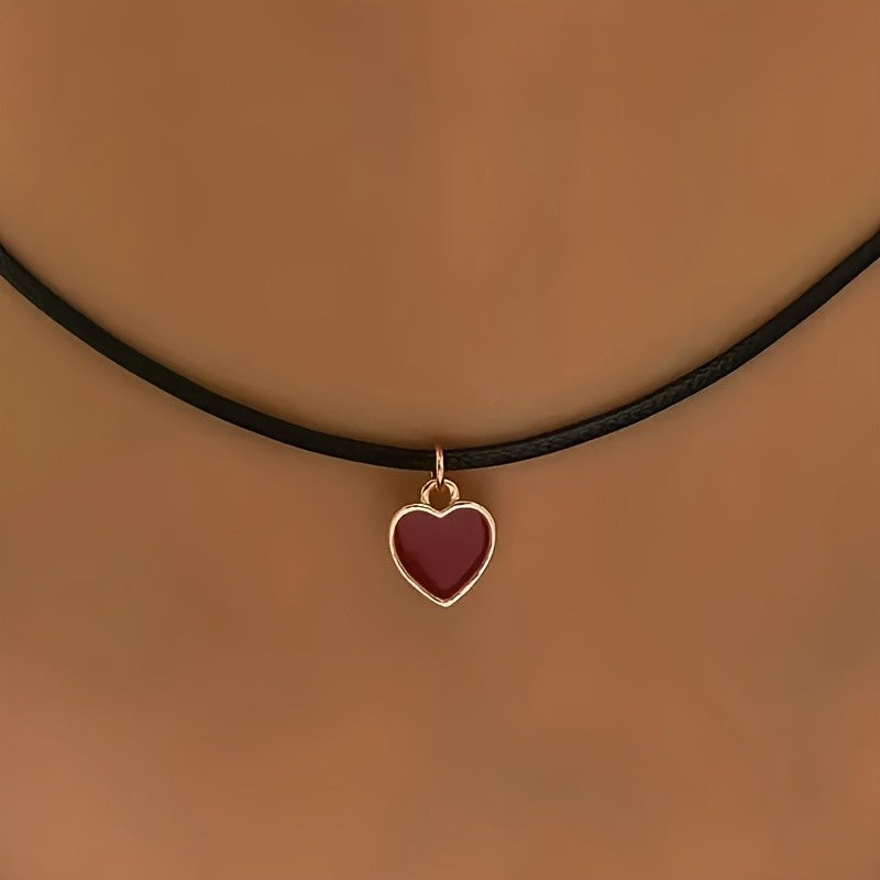 Red Heart Choker Necklace