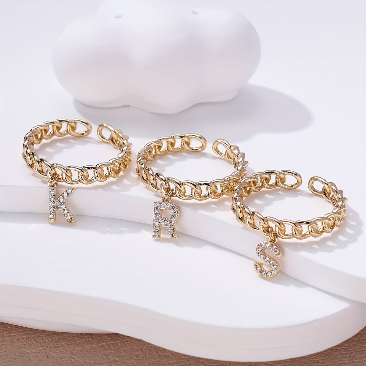 Crystal Initial Chain Ring