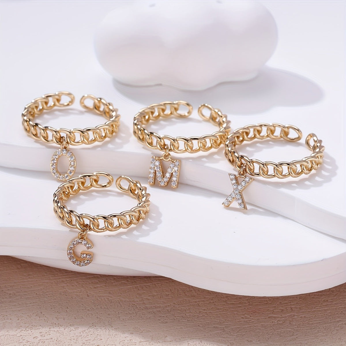 Crystal Initial Chain Ring