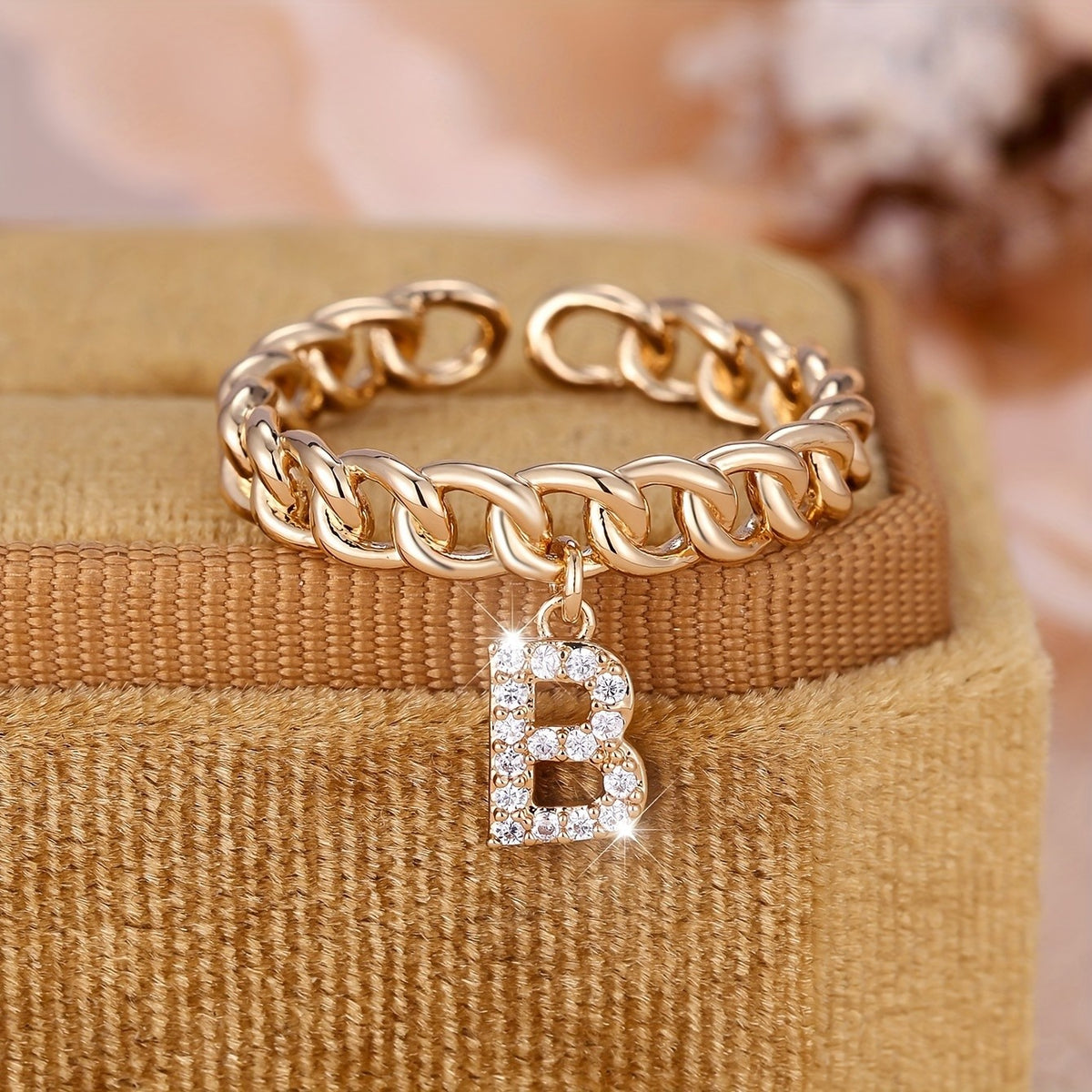 Crystal Initial Chain Ring
