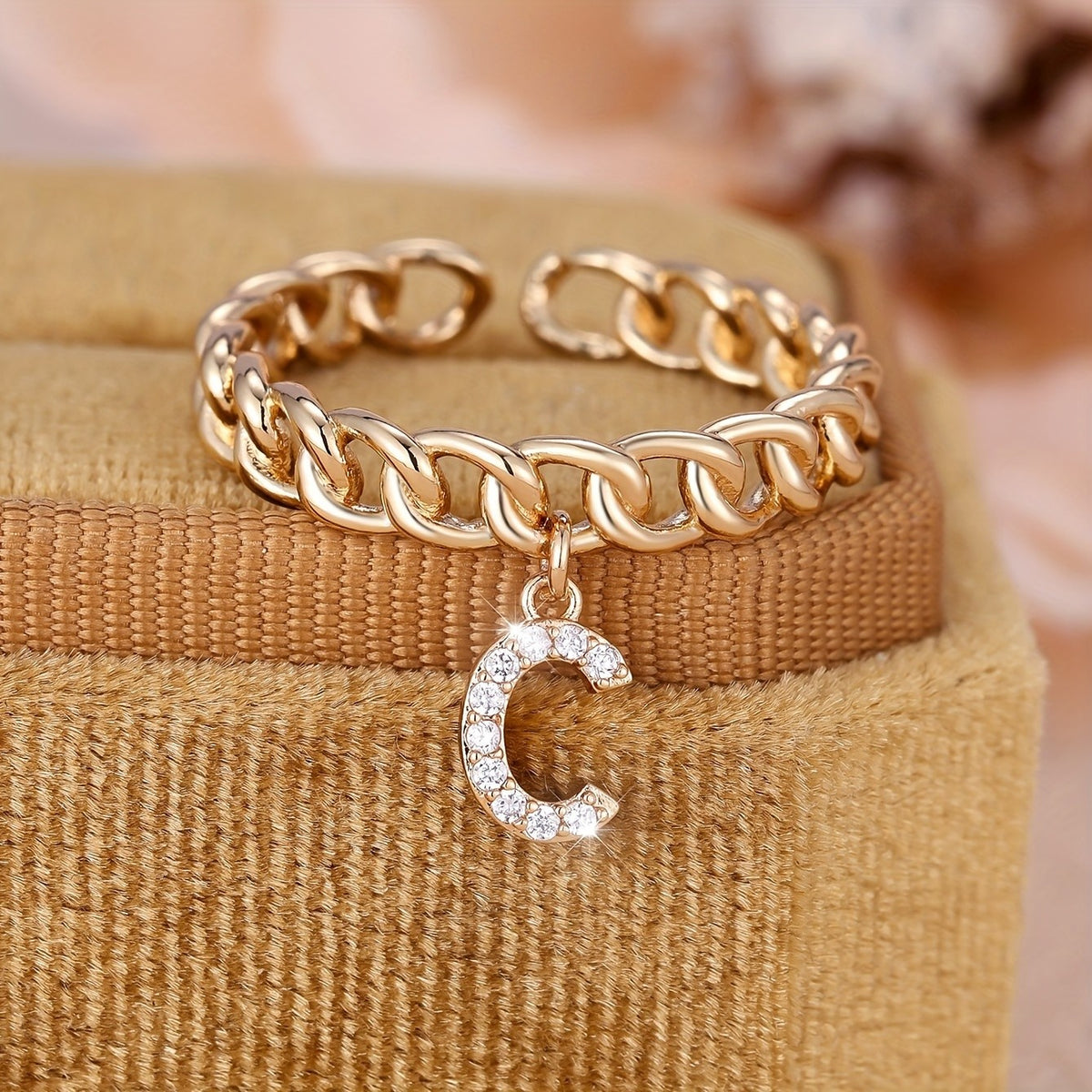 Crystal Initial Chain Ring