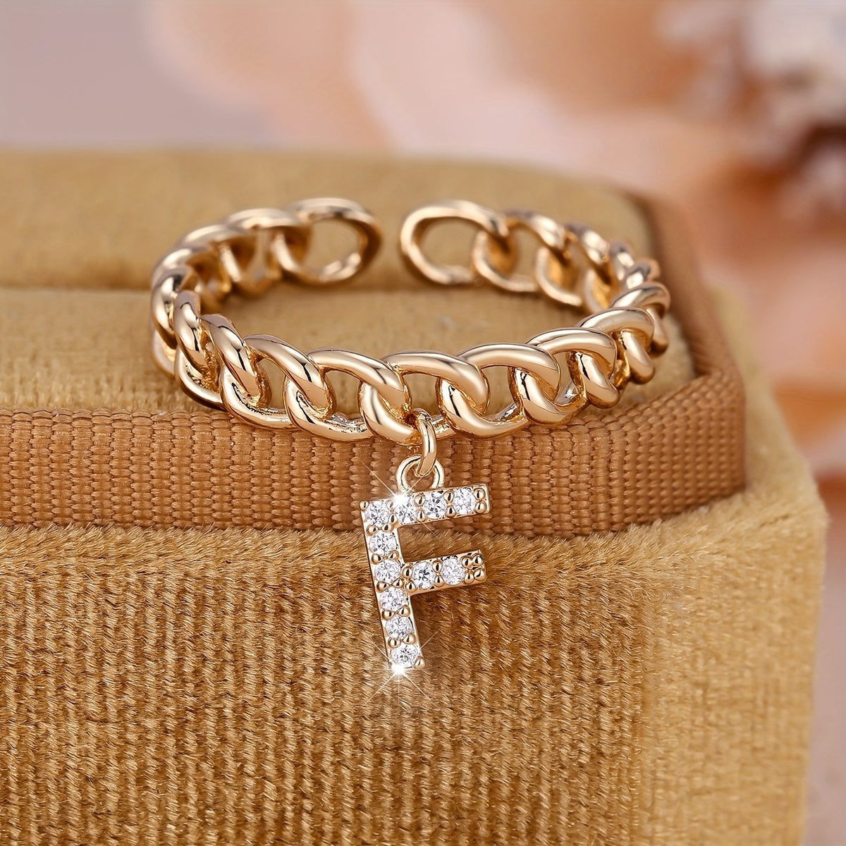 Crystal Initial Chain Ring