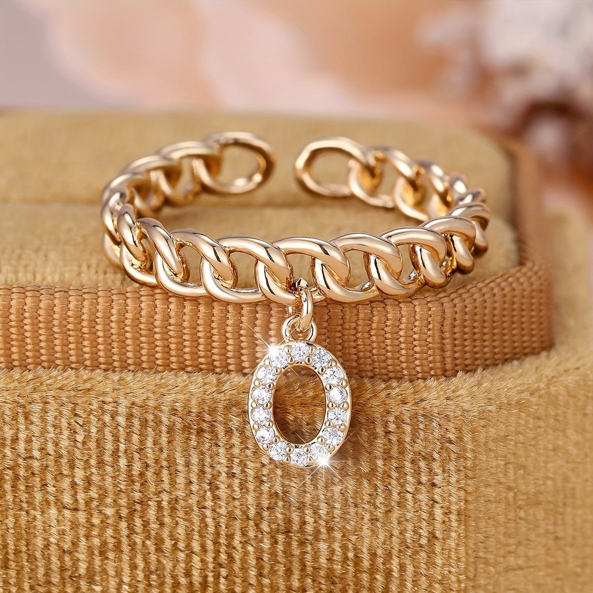 Crystal Initial Chain Ring