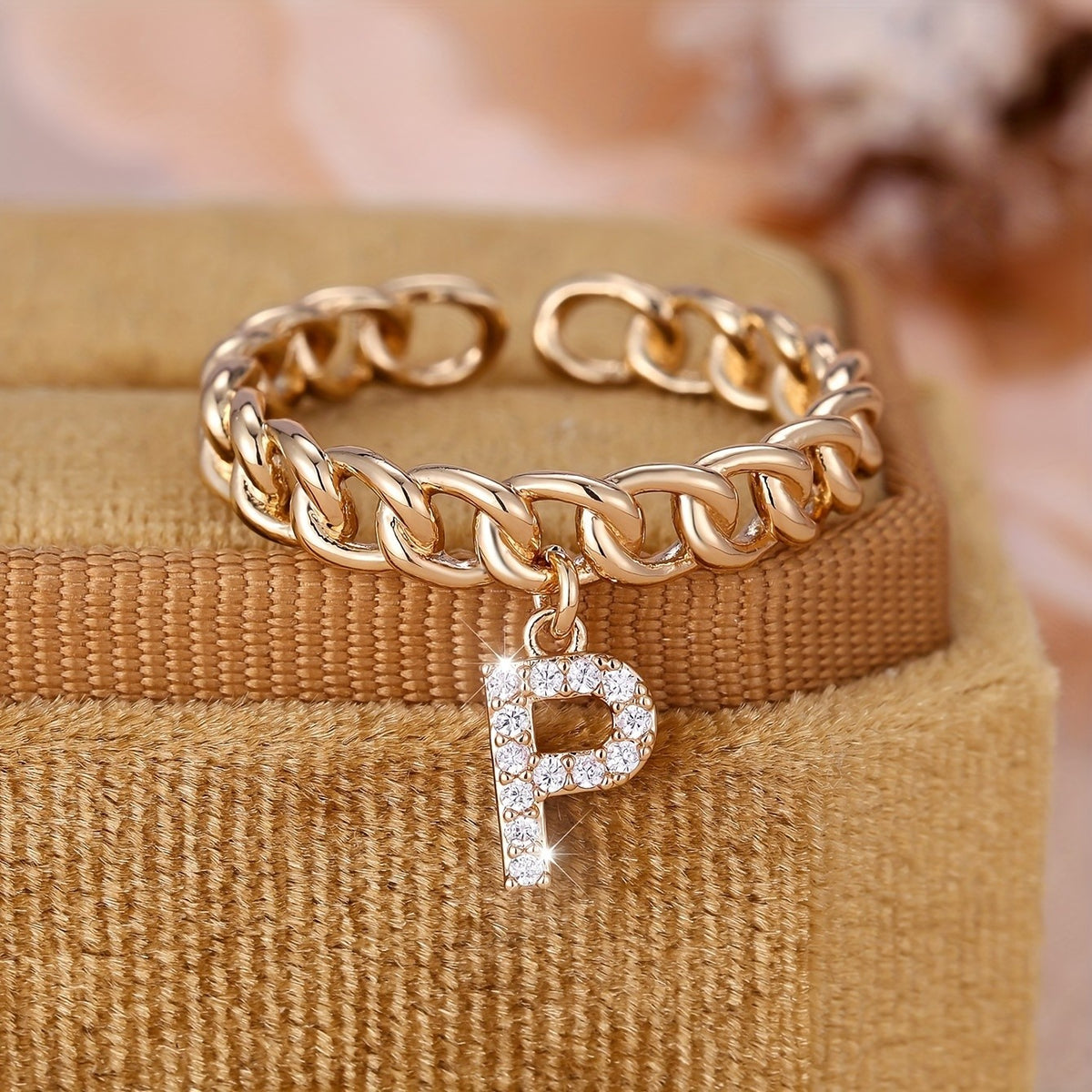 Crystal Initial Chain Ring