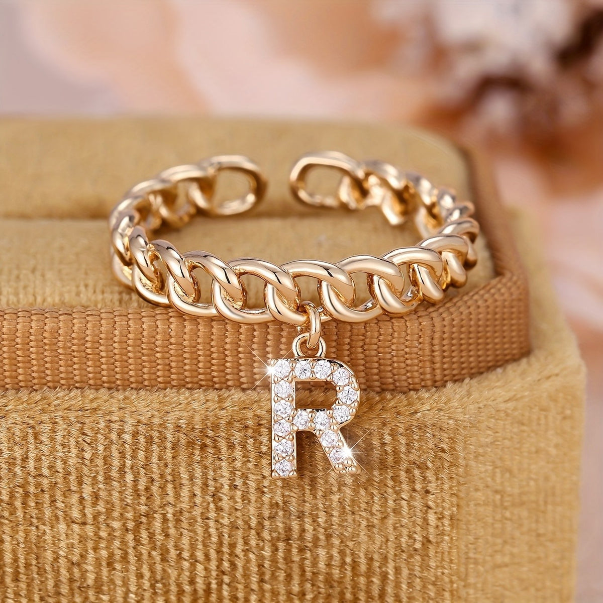Crystal Initial Chain Ring