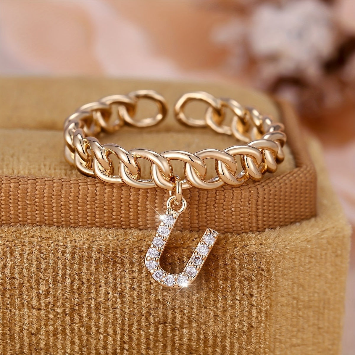 Crystal Initial Chain Ring