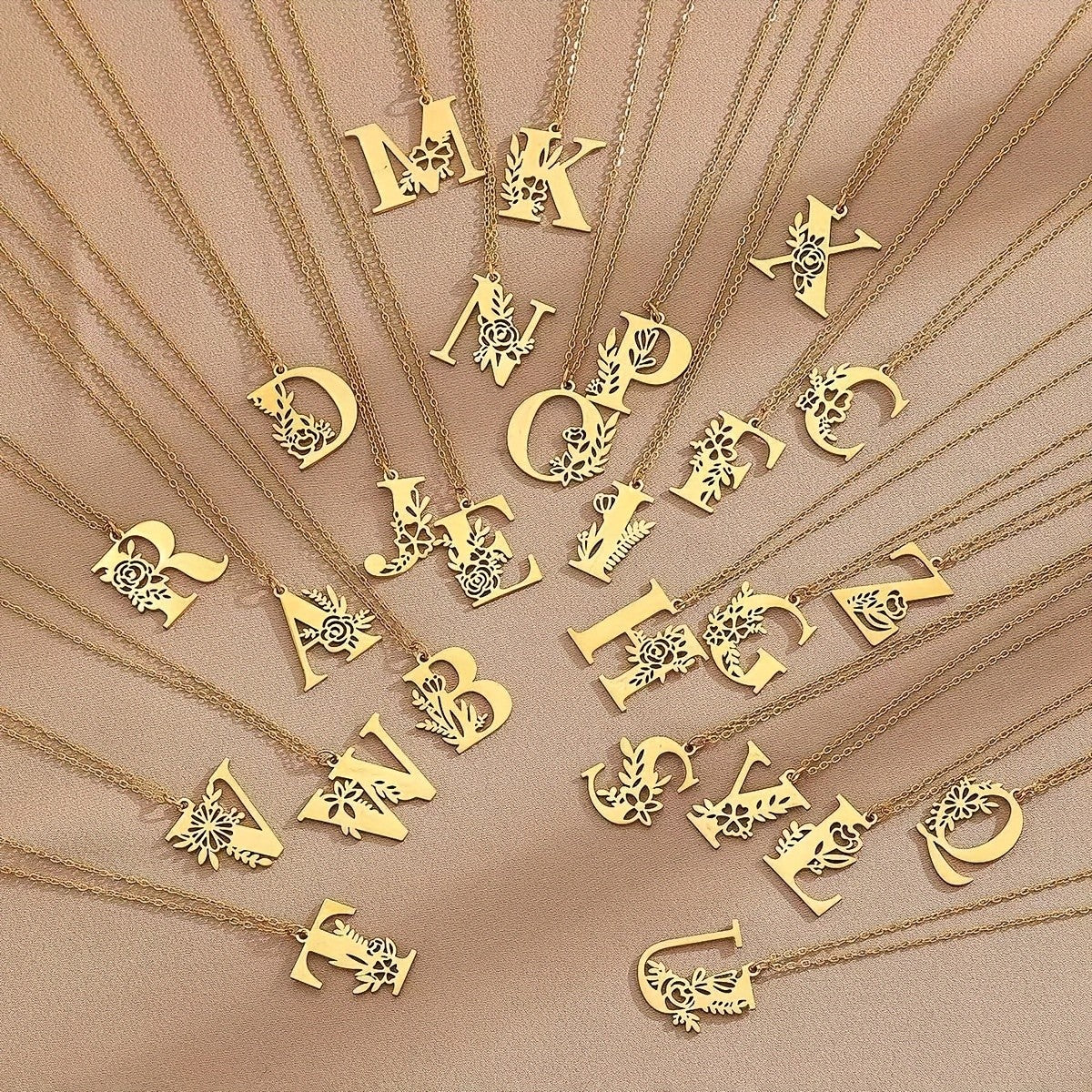 Floral Initial Necklace