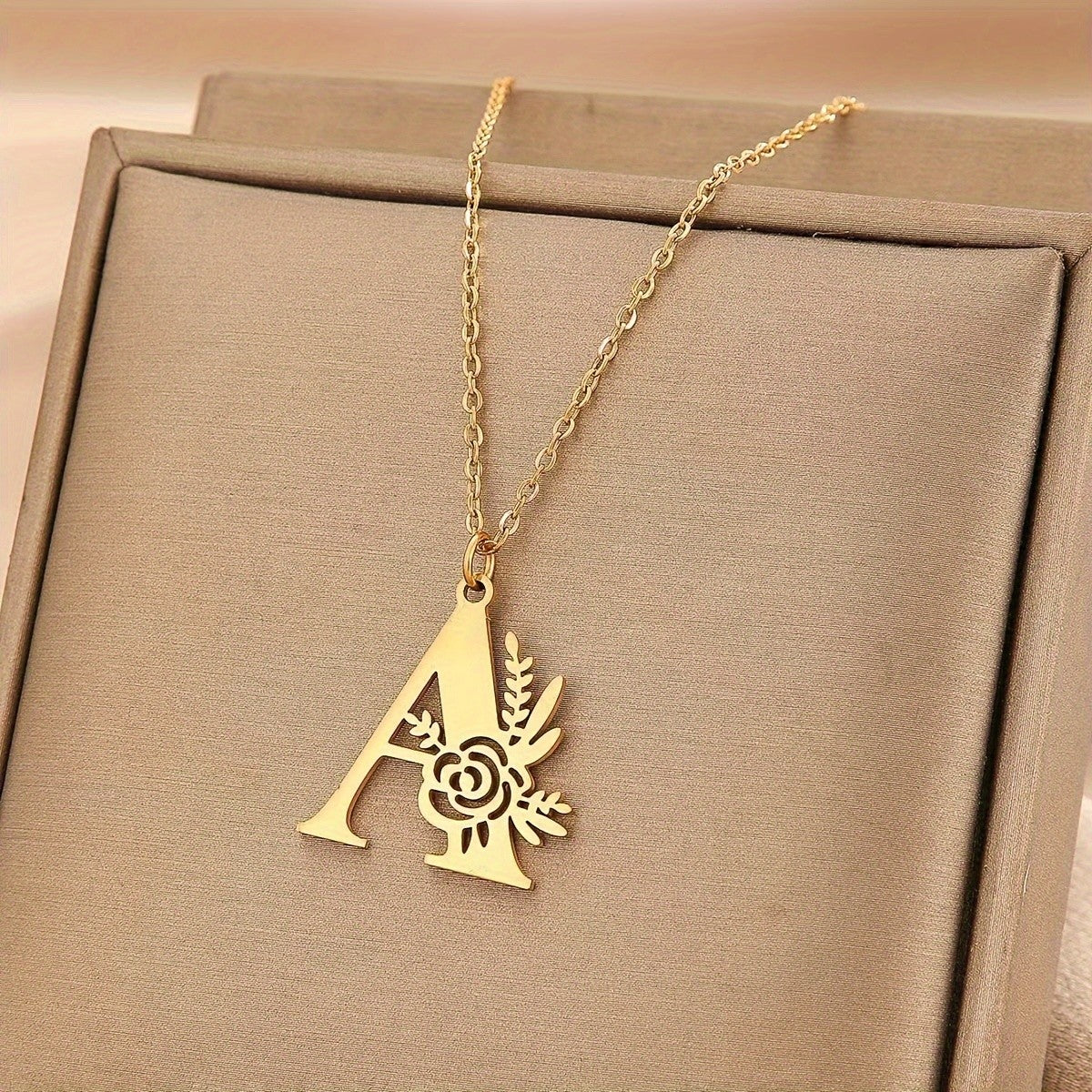Floral Initial Necklace