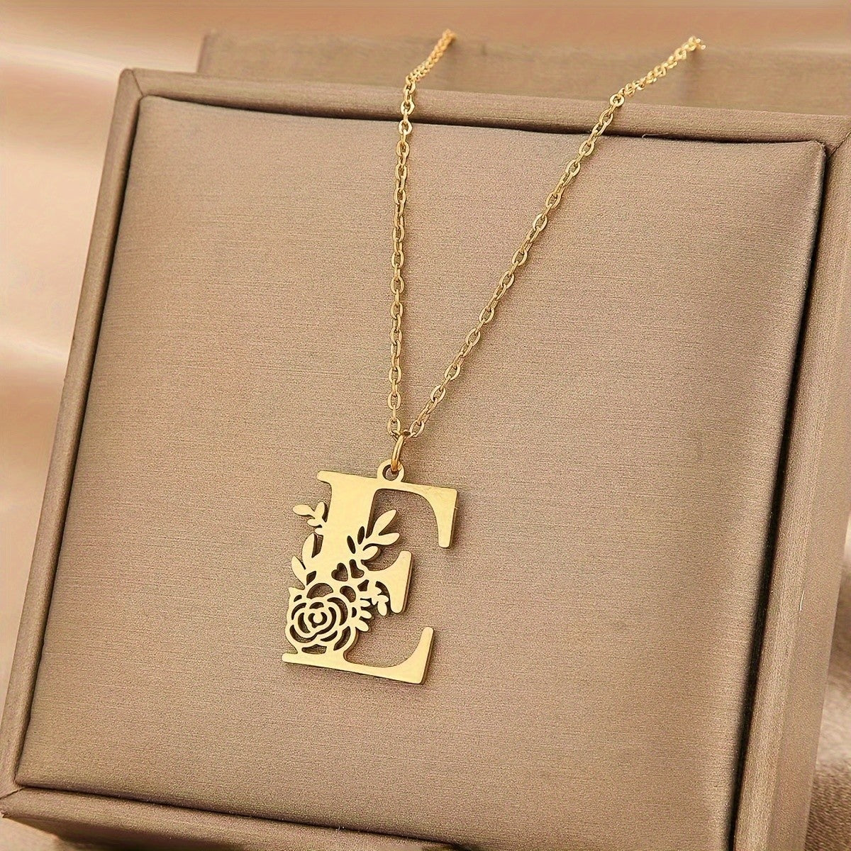 Floral Initial Necklace