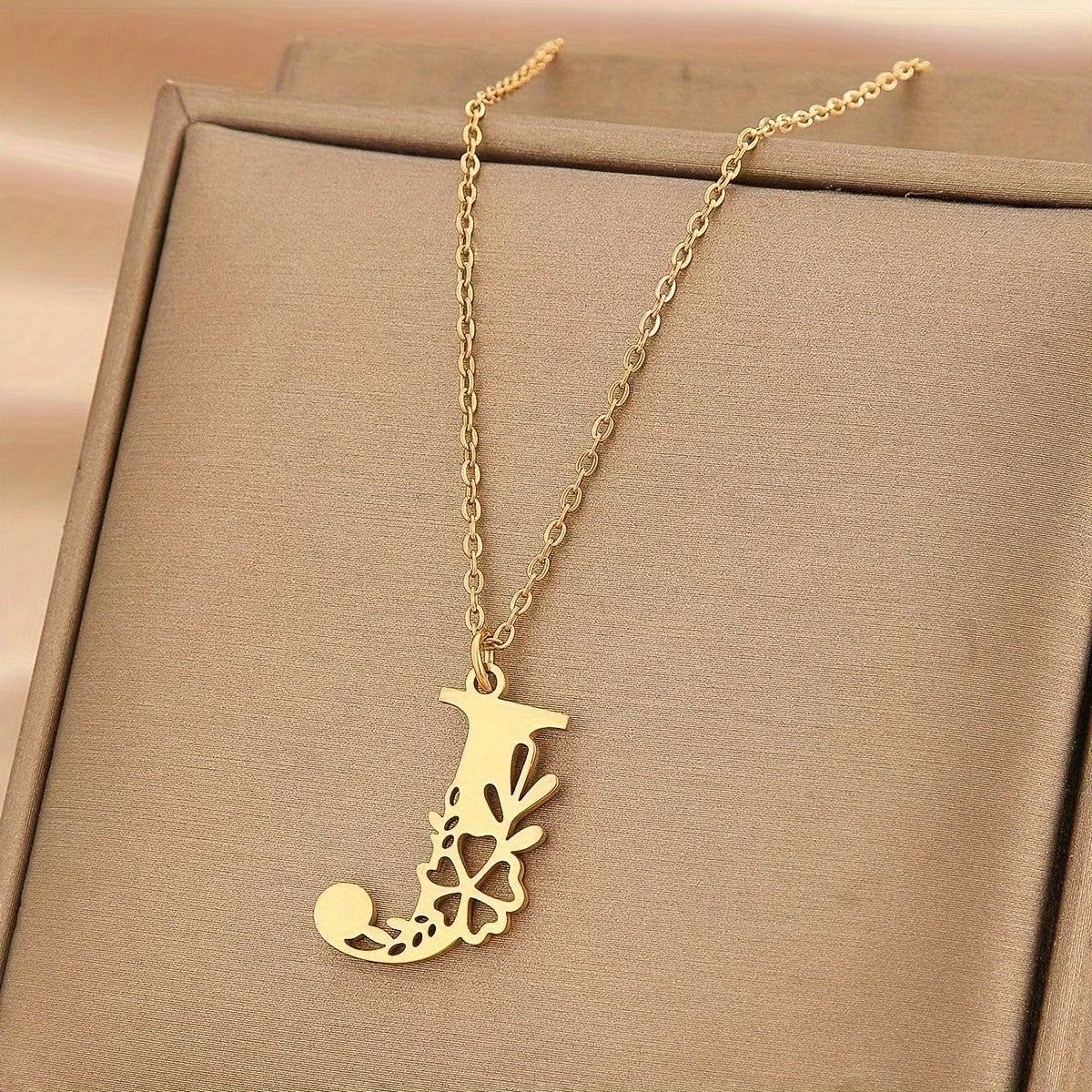 Floral Initial Necklace