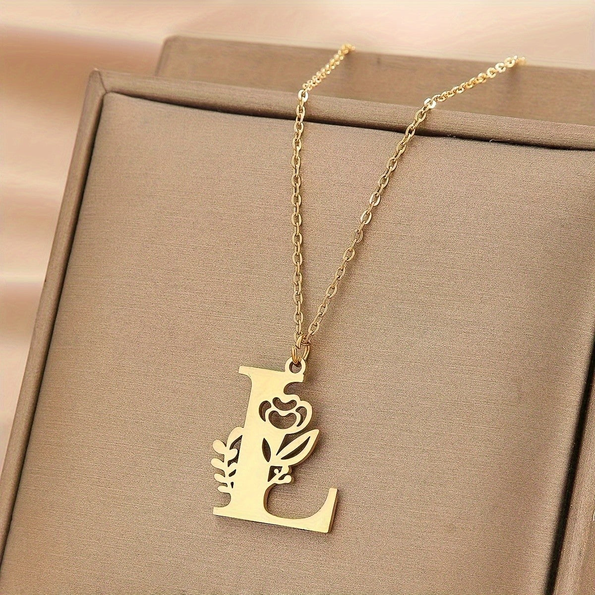 Floral Initial Necklace