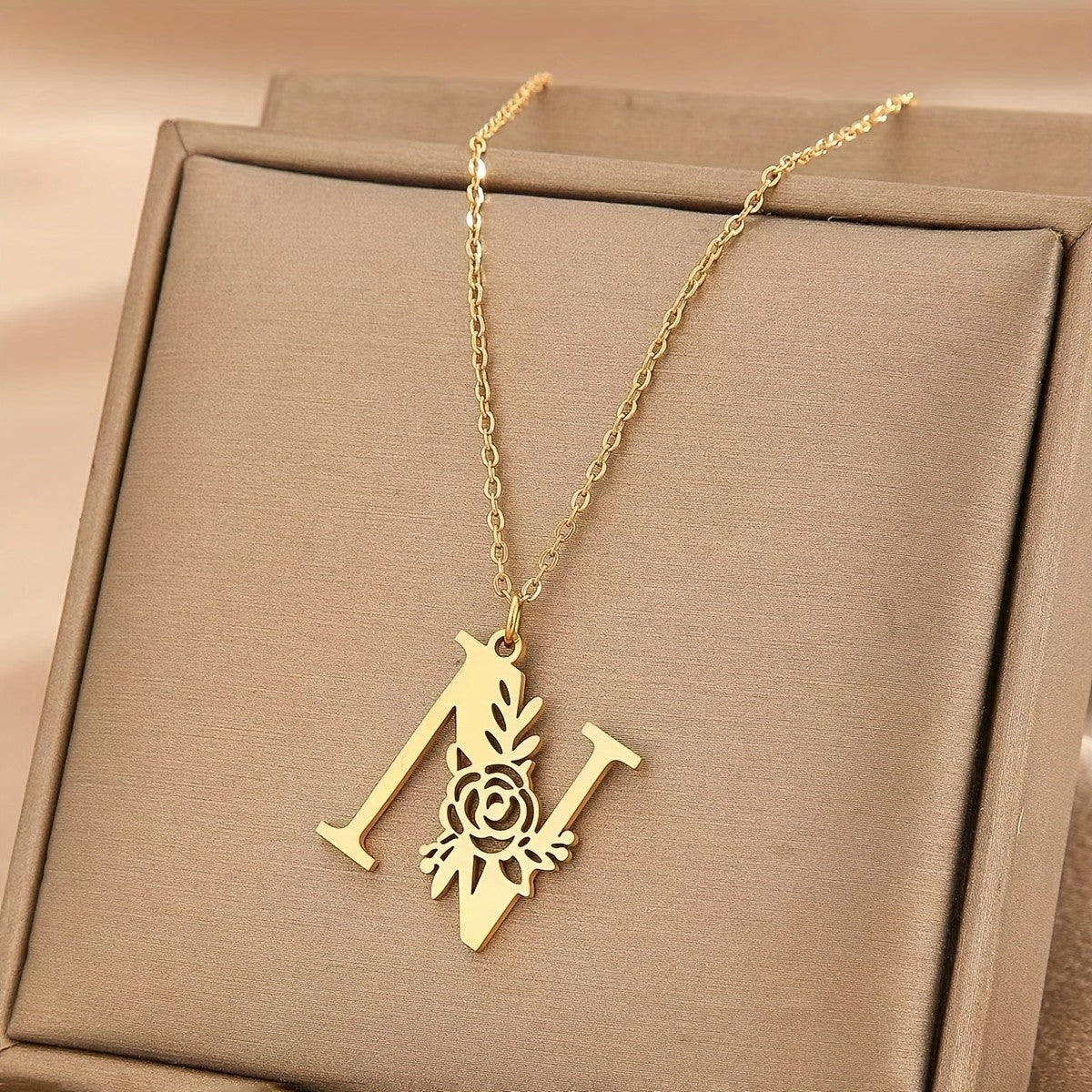 Floral Initial Necklace