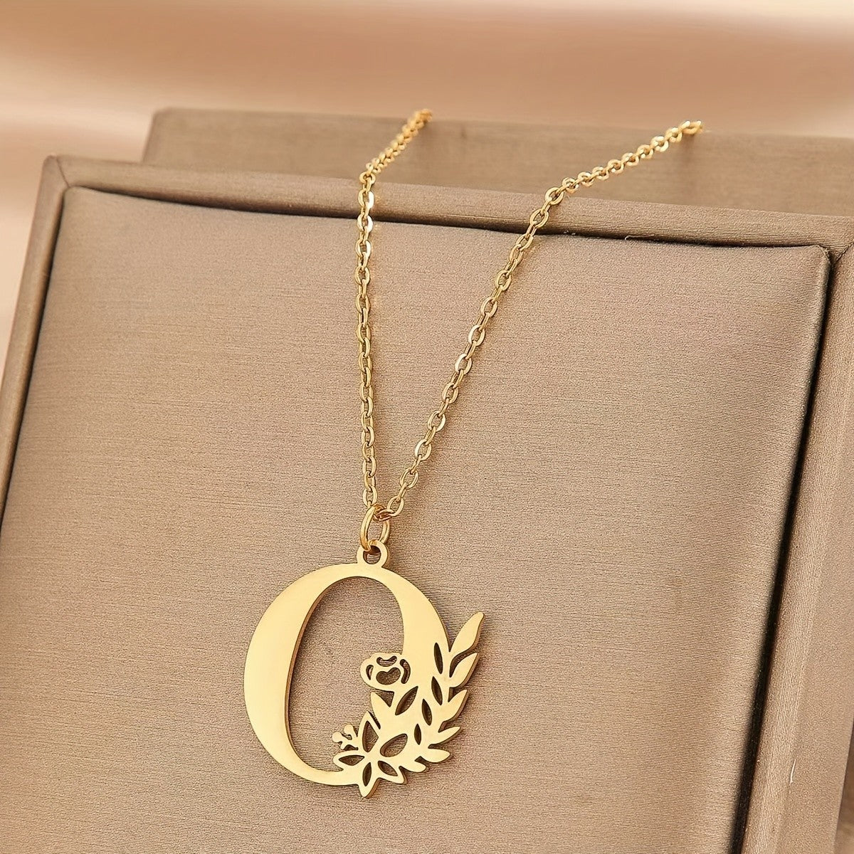 Floral Initial Necklace