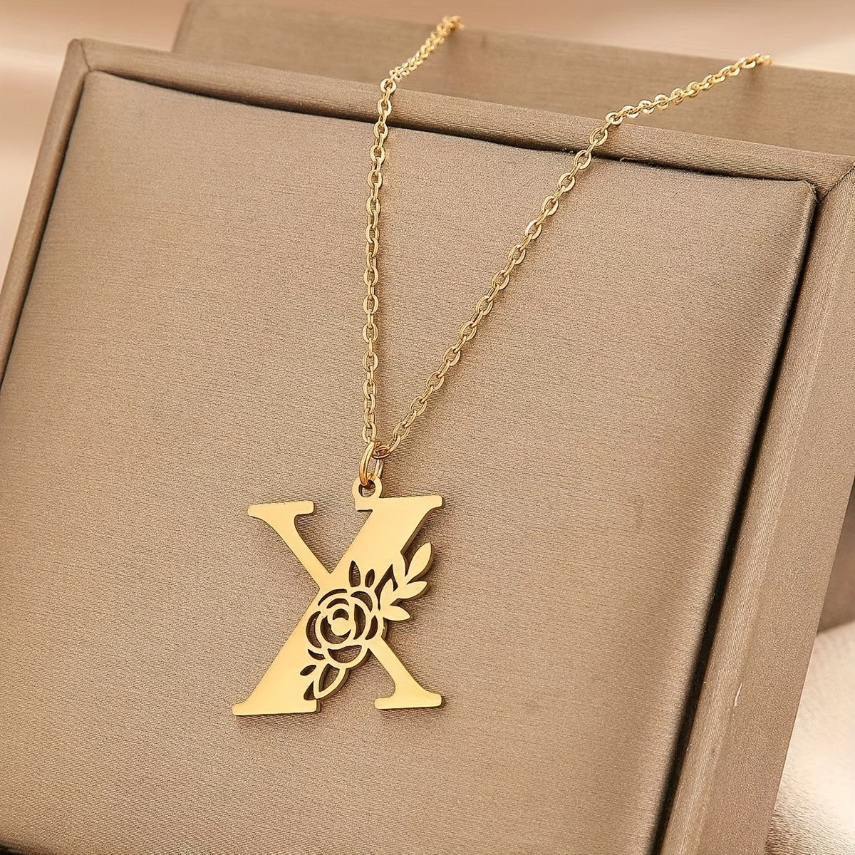 Floral Initial Necklace