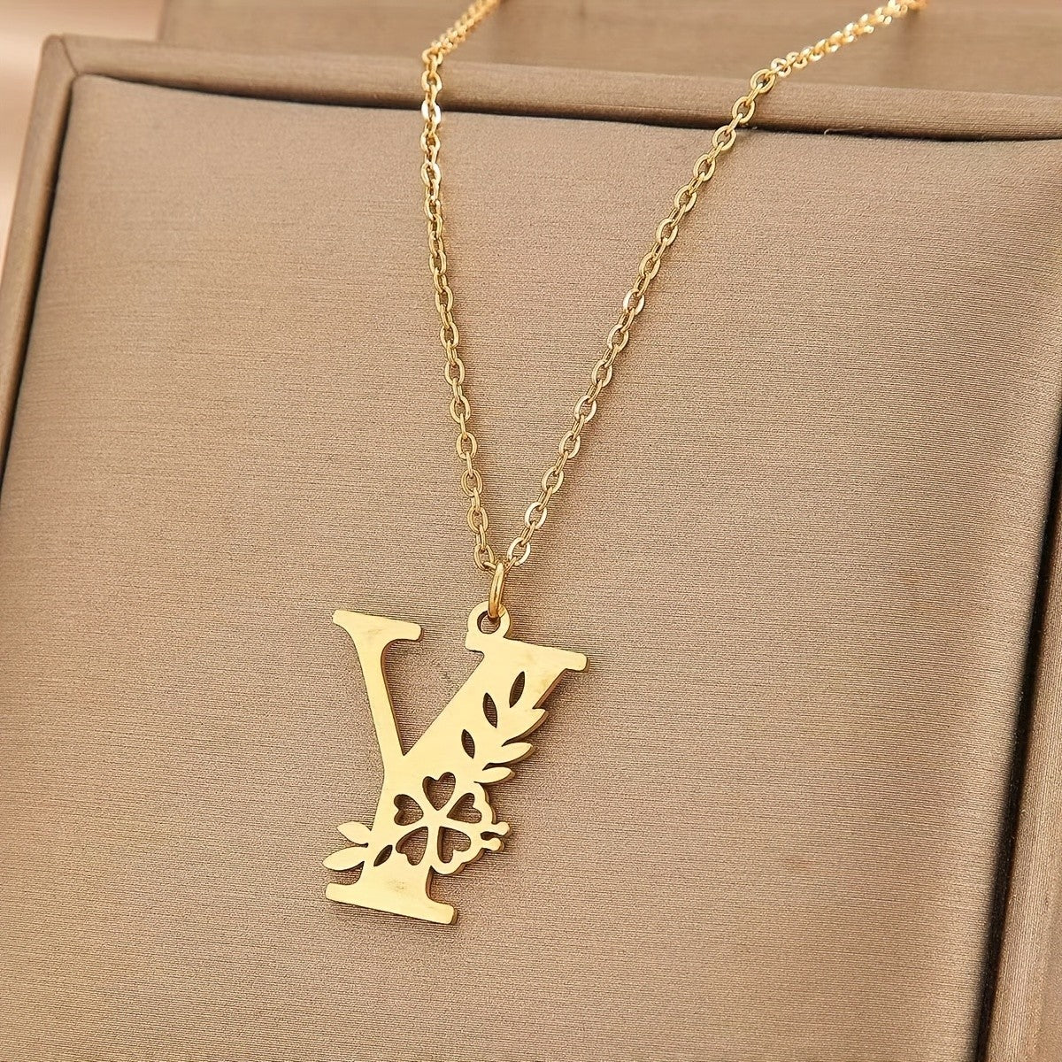 Floral Initial Necklace