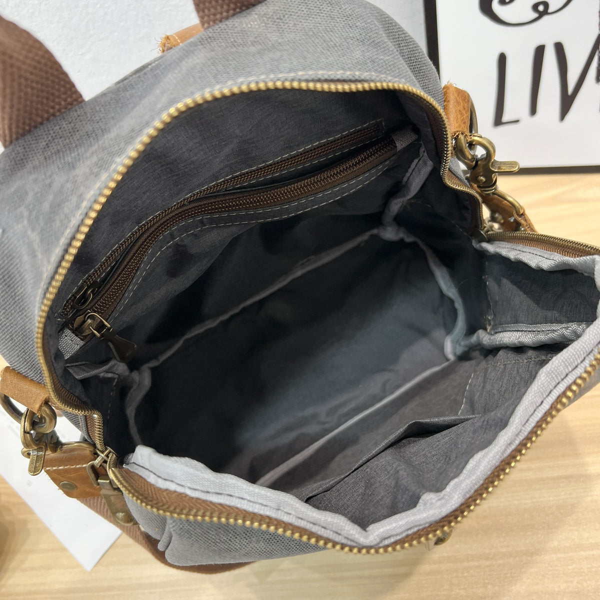 Geometric Patch Canvas Backpack