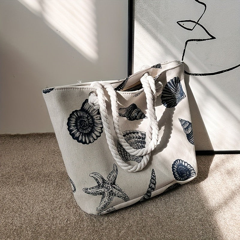 Seashell Canvas Tote Bag