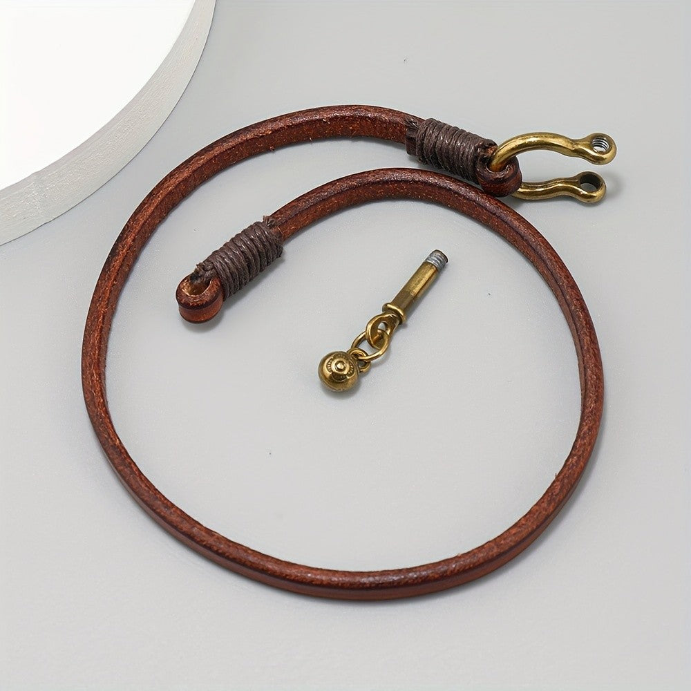 Horseshoe Buckle Leather Bracelet