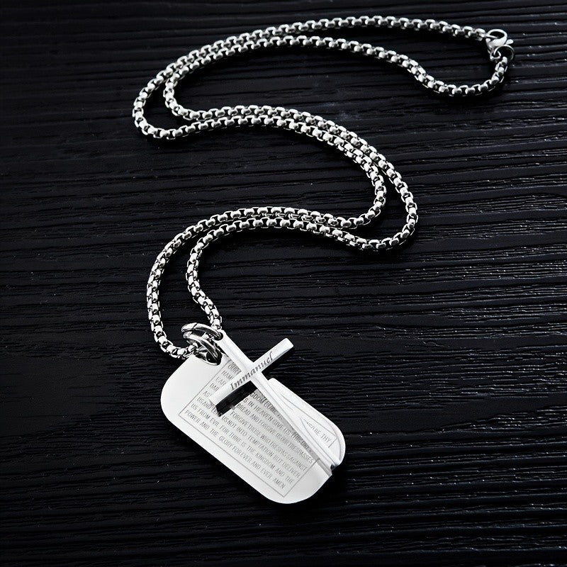 Immanuel Cross Tag Necklace