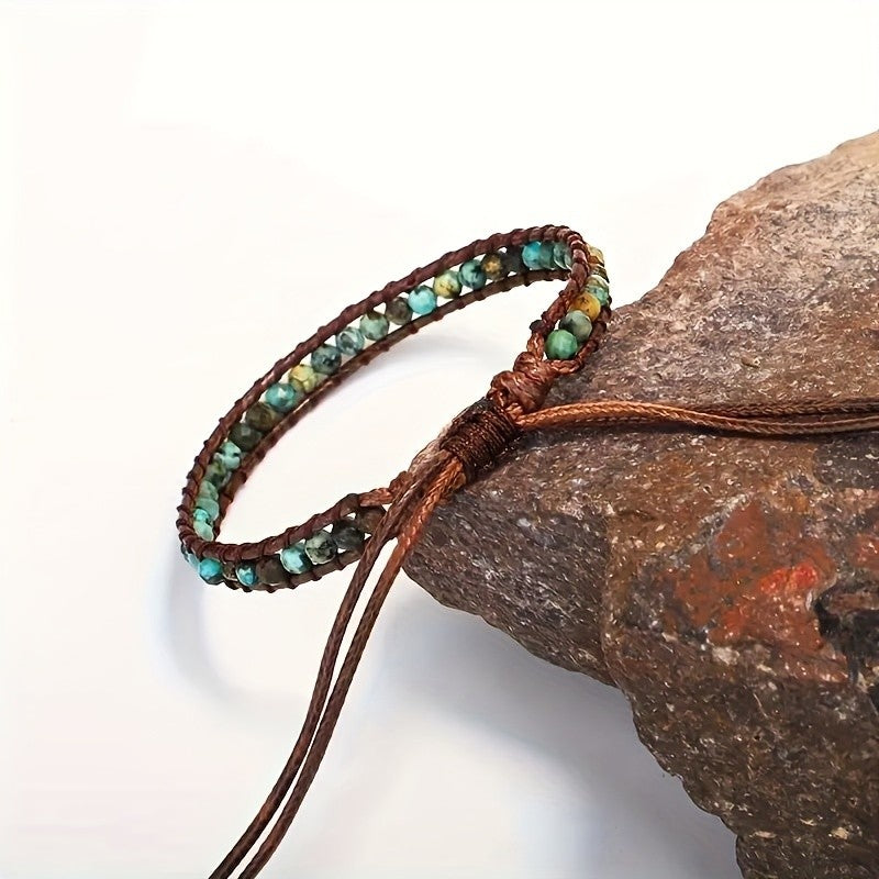 Woven Stone Bead Bracelet