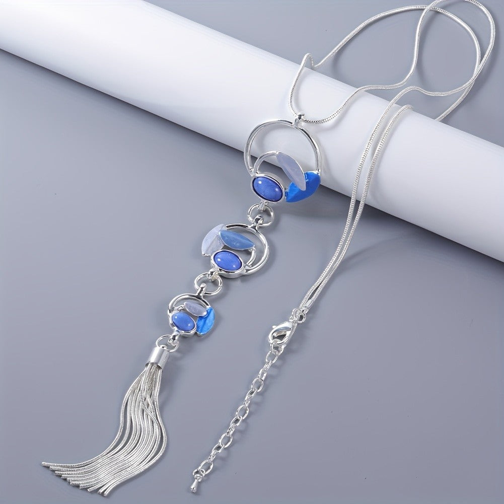 Cascading Leaf Tassel Necklace