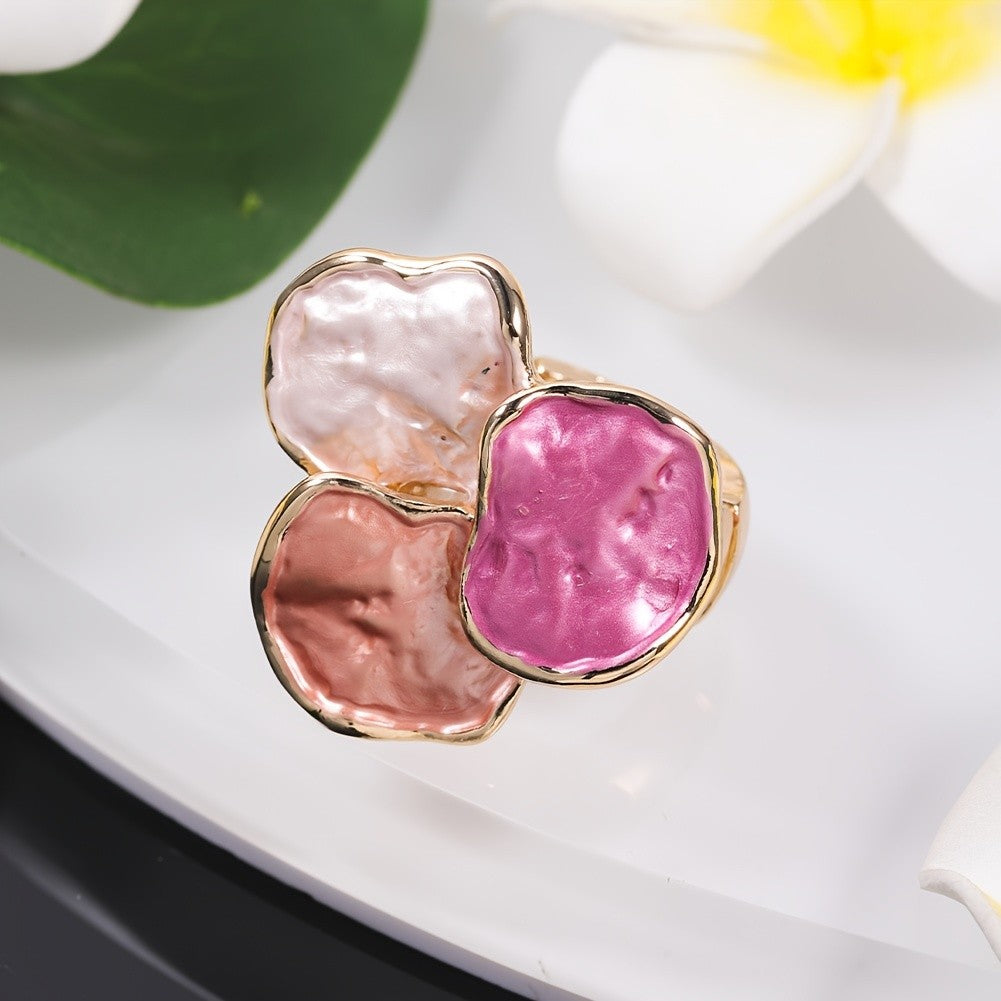 Colorful Enamel Cluster Ring