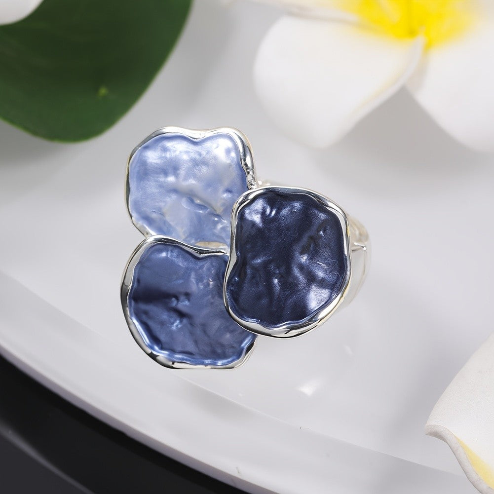 Colorful Enamel Cluster Ring