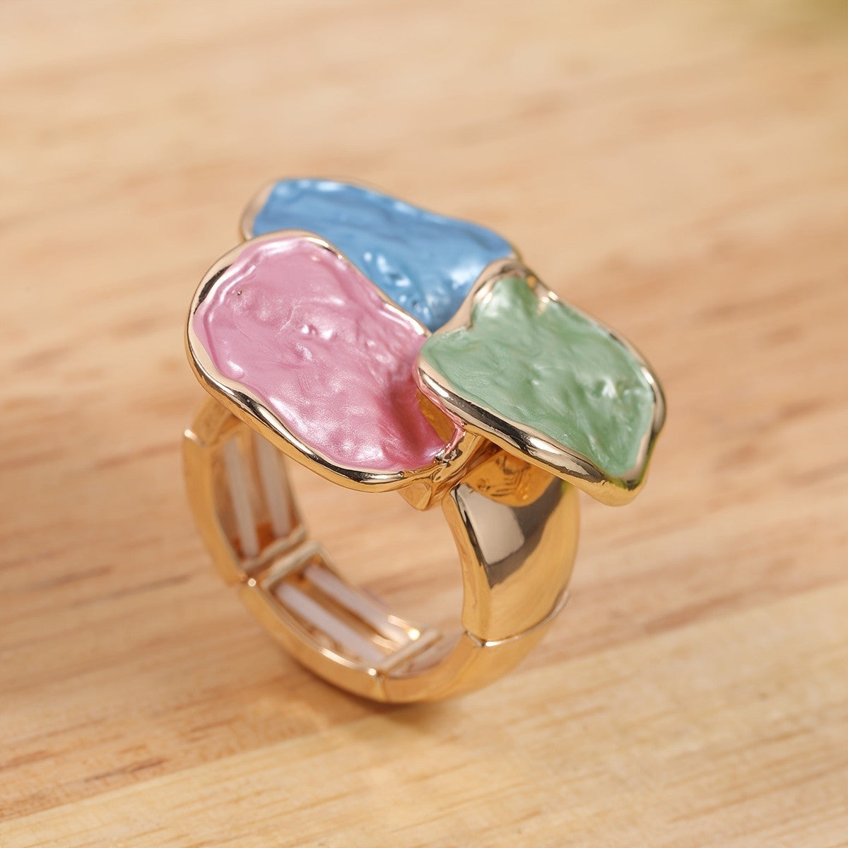 Colorful Enamel Cluster Ring