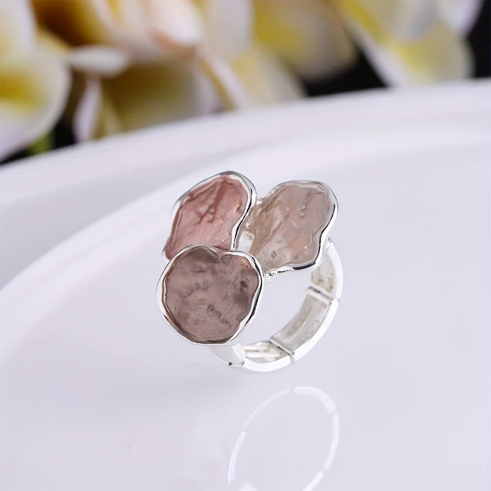 Colorful Enamel Cluster Ring
