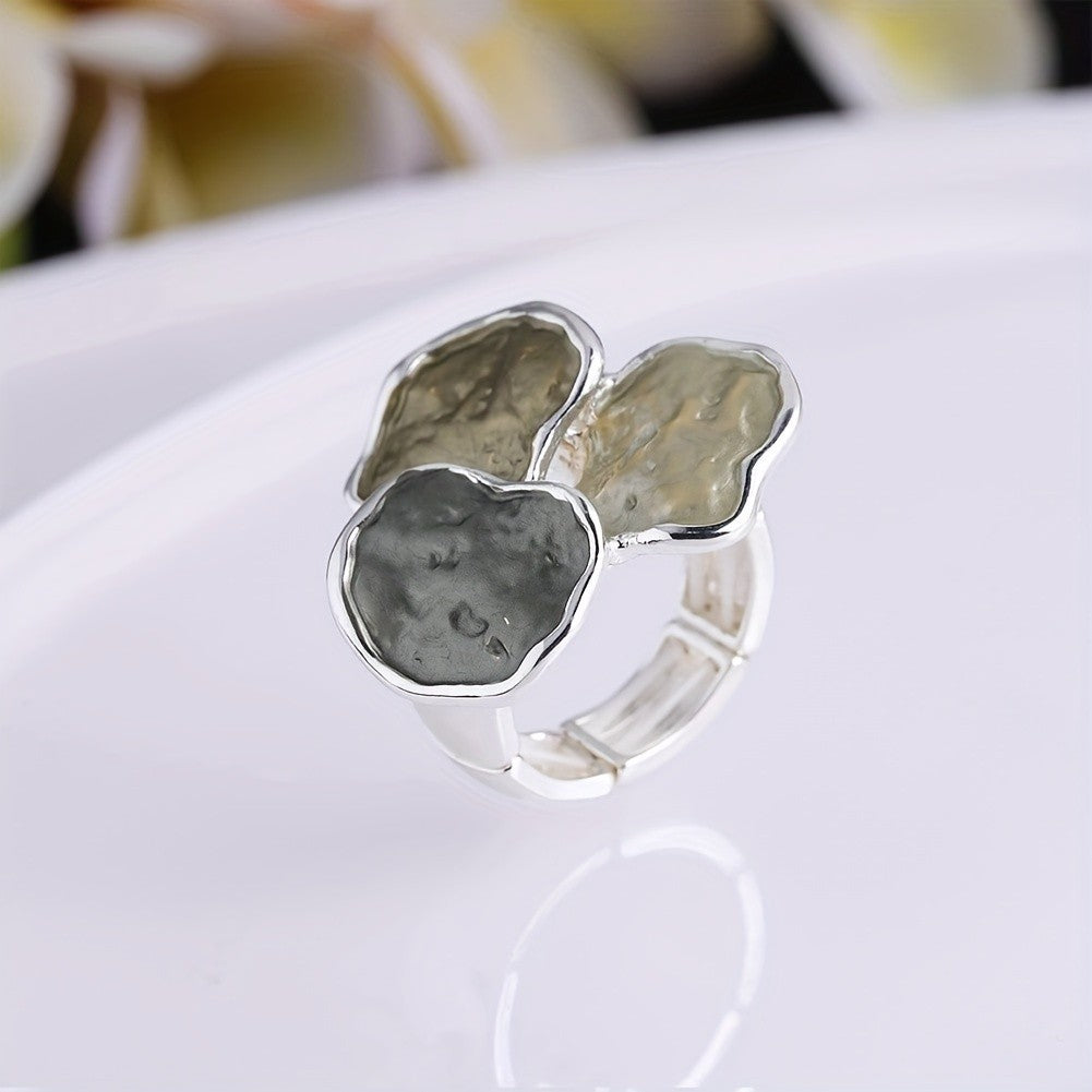 Colorful Enamel Cluster Ring