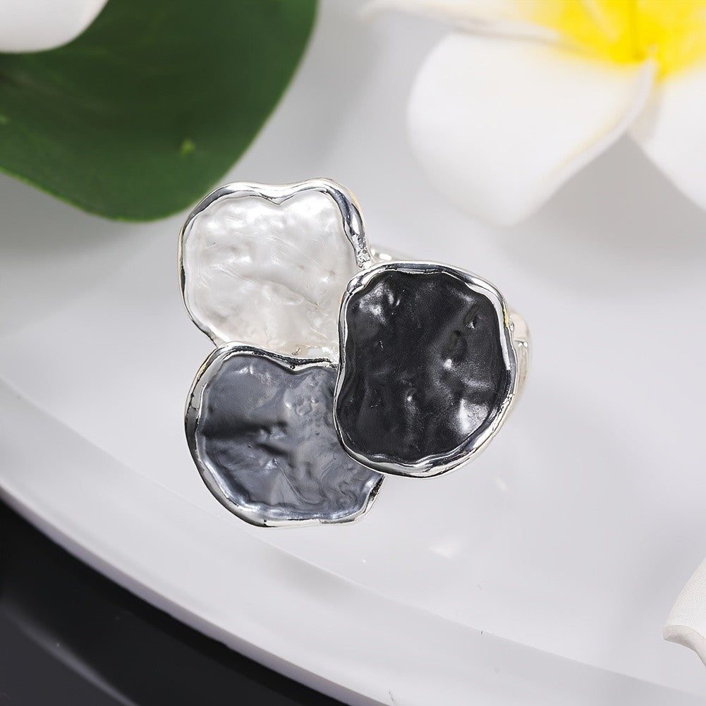 Colorful Enamel Cluster Ring