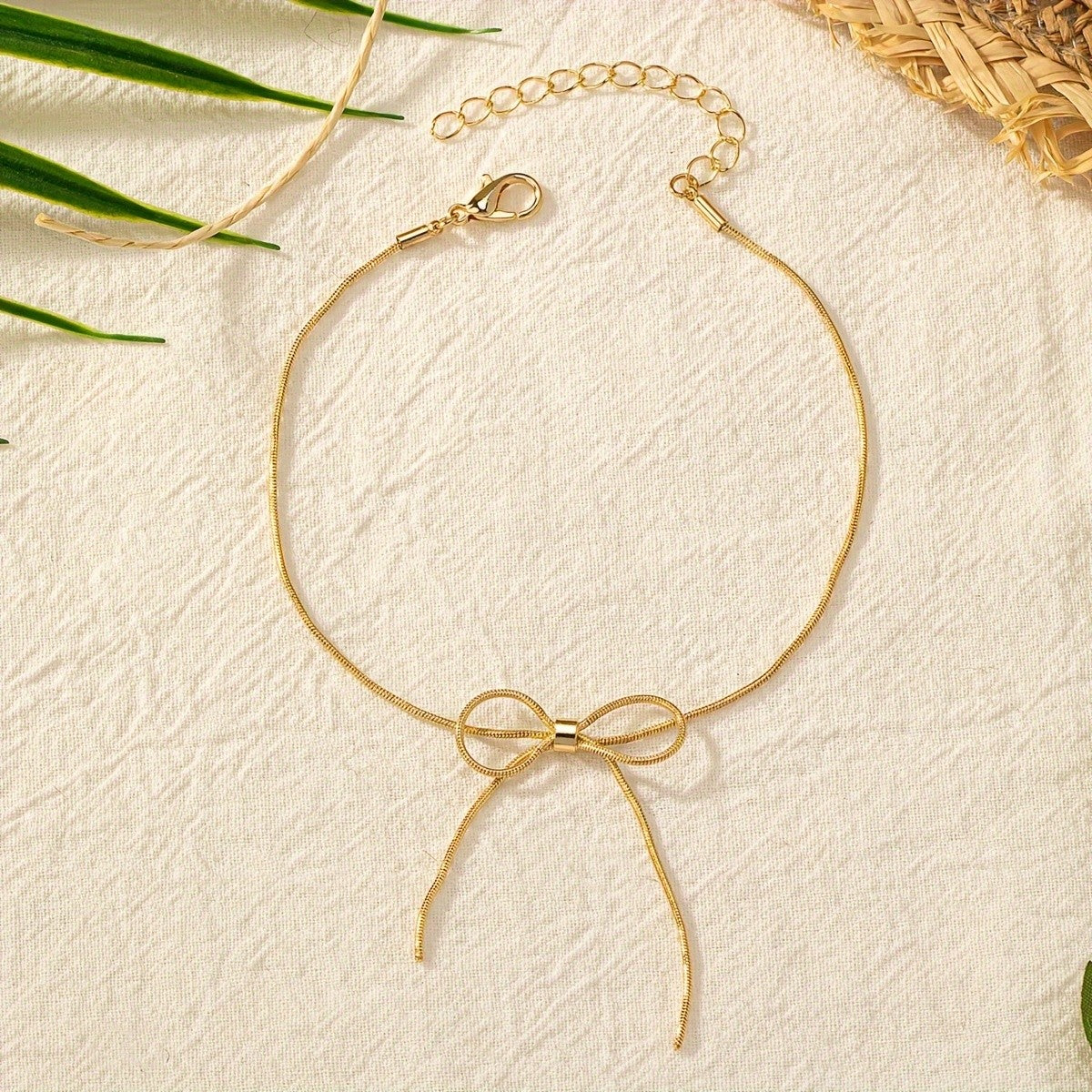 Bow Knot Snake Chain Anklet