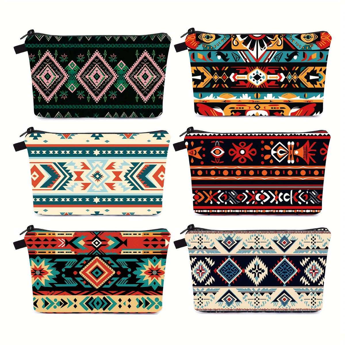Geometric Tribal Print Pouch