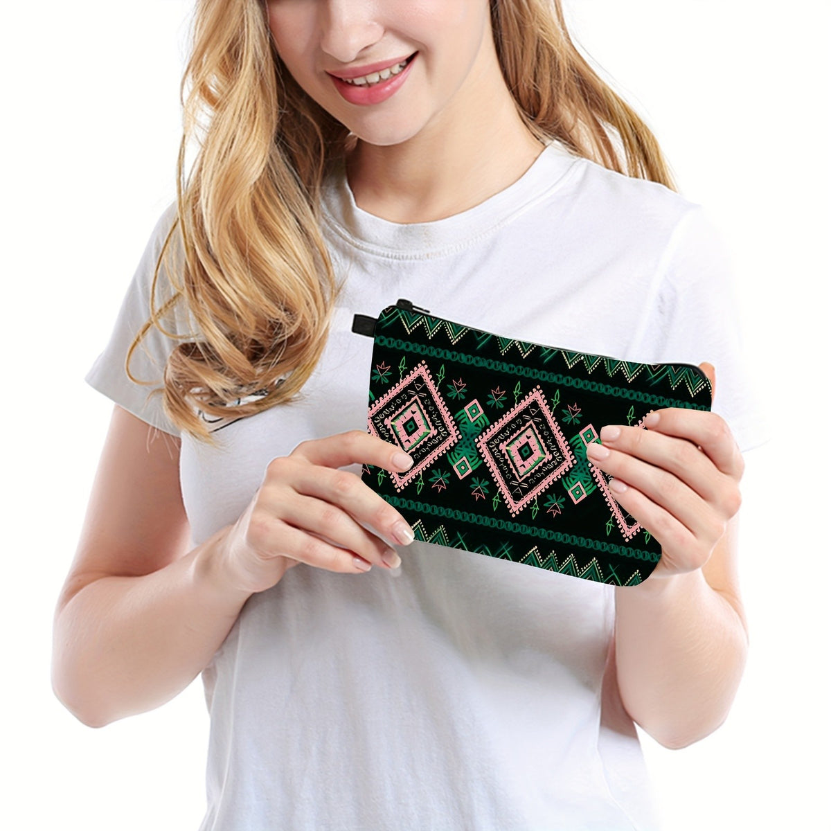 Geometric Tribal Print Pouch