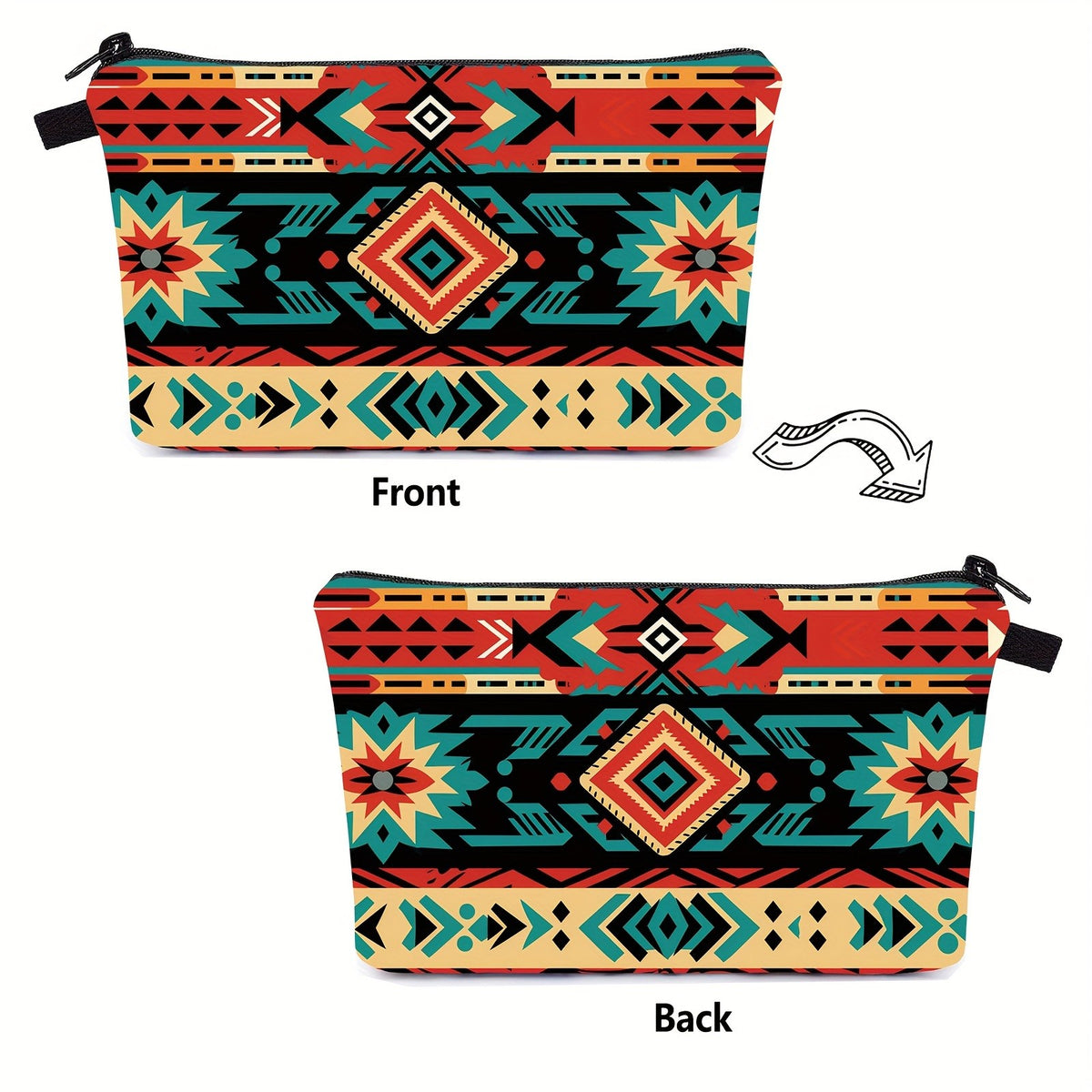 Geometric Tribal Print Pouch