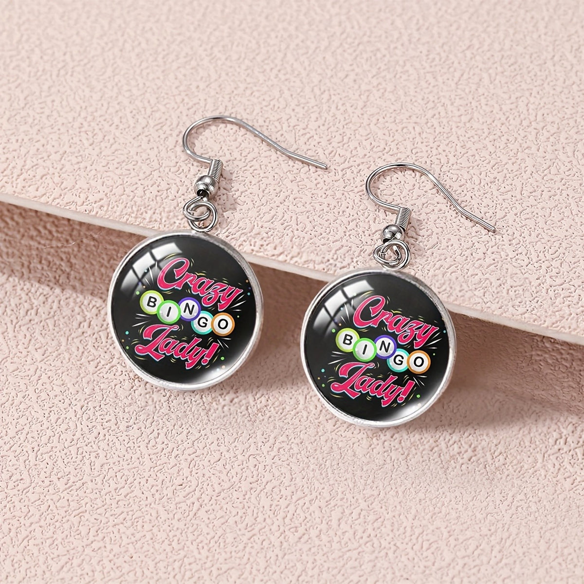 Crazy Bingo Lady Earrings