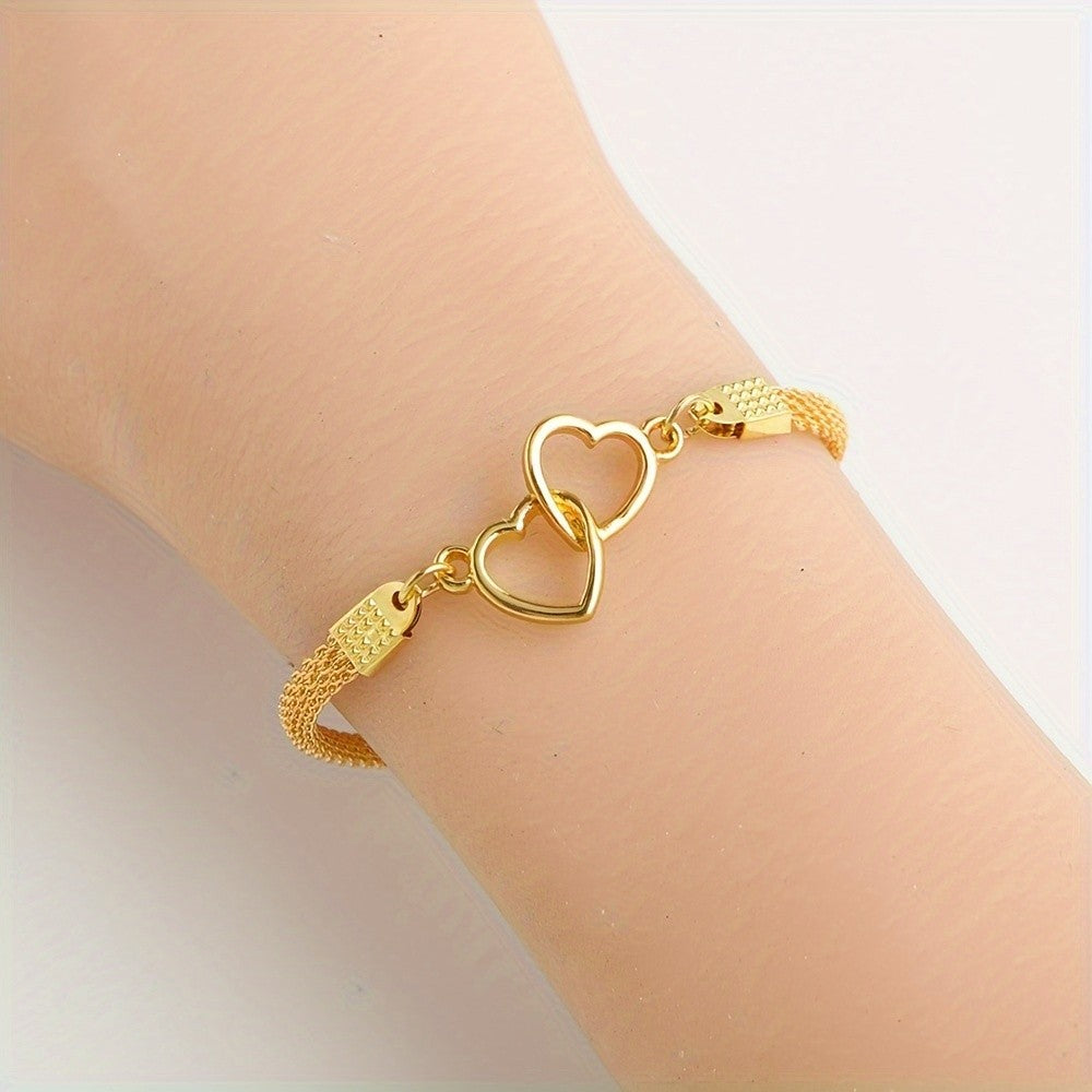 Interlocking Heart Mesh Bracelet