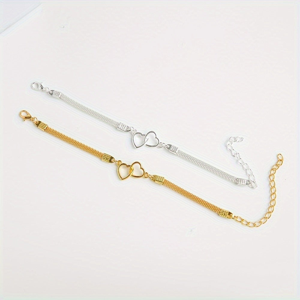 Interlocking Heart Mesh Bracelet
