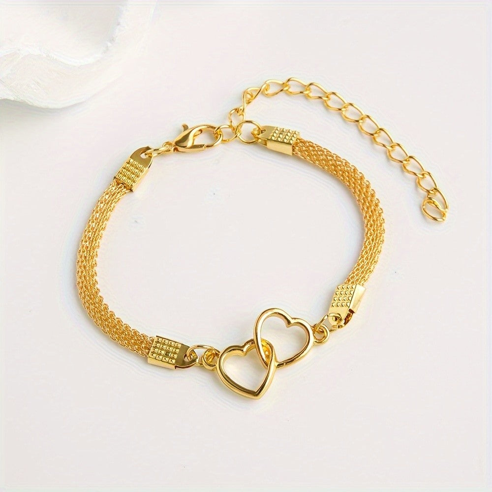 Interlocking Heart Mesh Bracelet