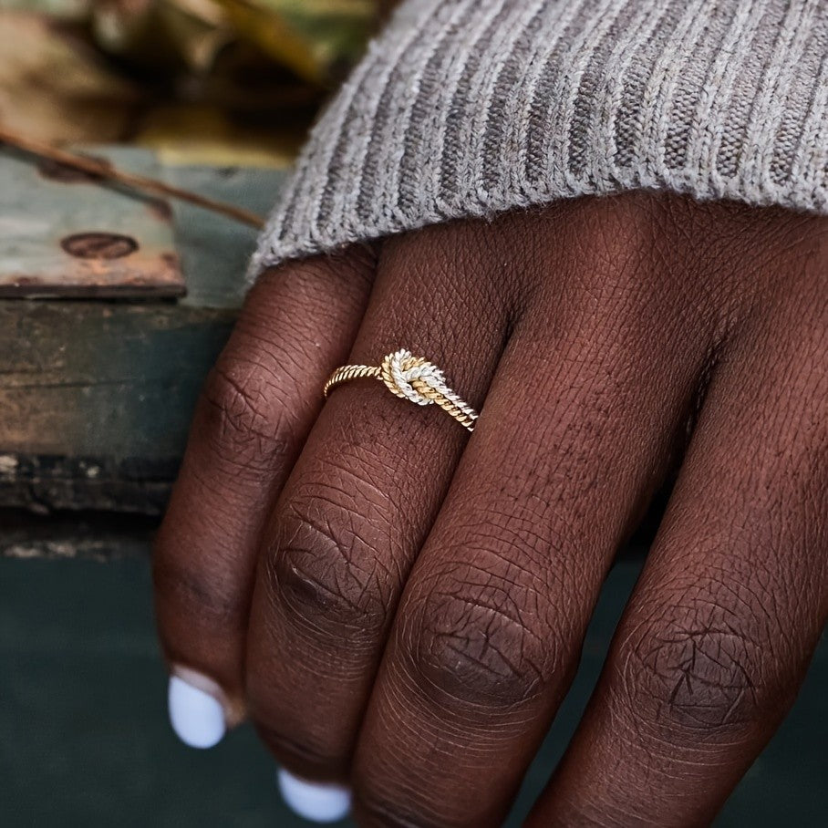 Two-Tone Love Knot Ring