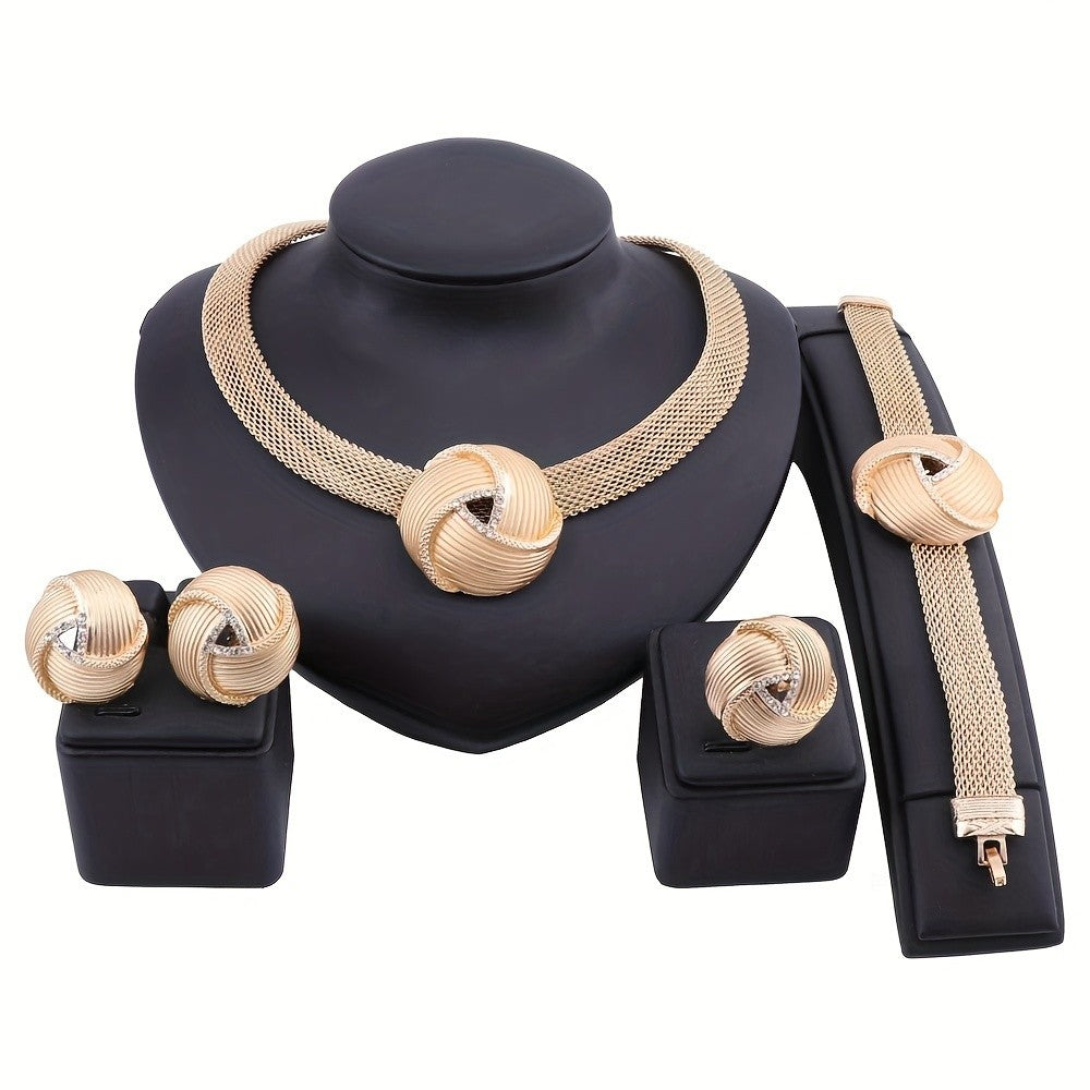 Tri-Color Mesh Knot Jewelry Set