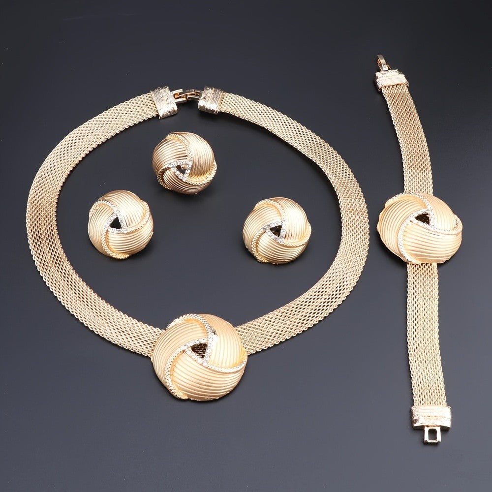Tri-Color Mesh Knot Jewelry Set