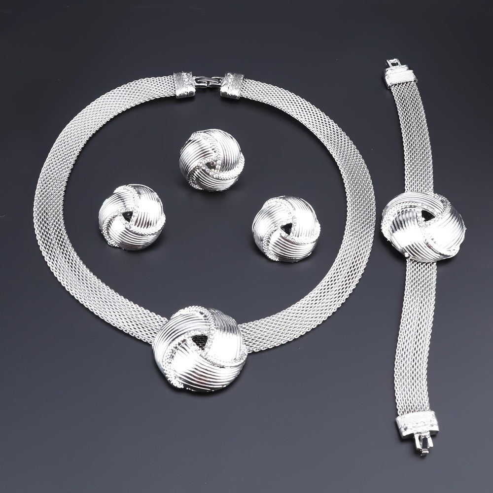 Tri-Color Mesh Knot Jewelry Set