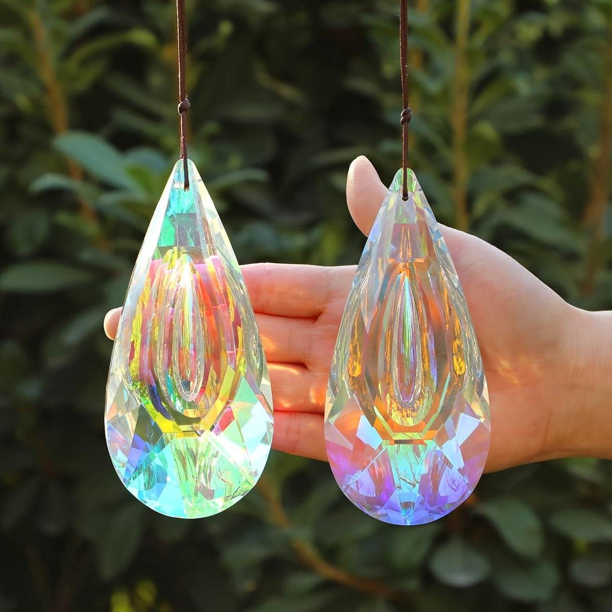 Faceted Rainbow Glass Suncatcher