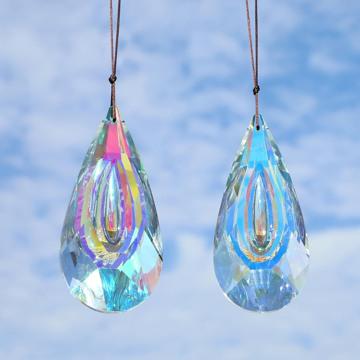 Faceted Rainbow Glass Suncatcher